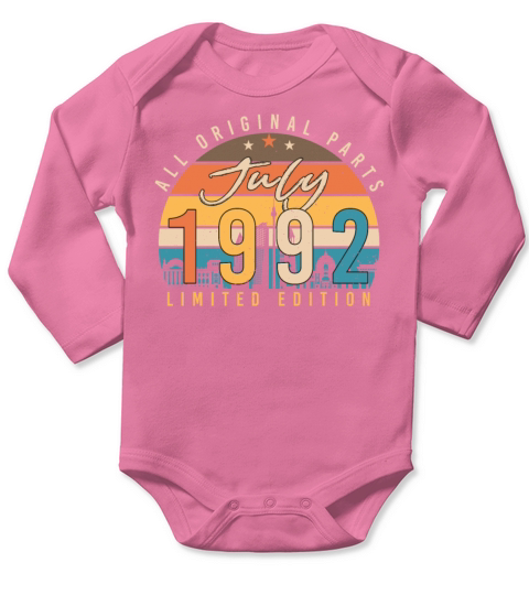 For July 30th 1992 Long Sleeve Baby One-Piece