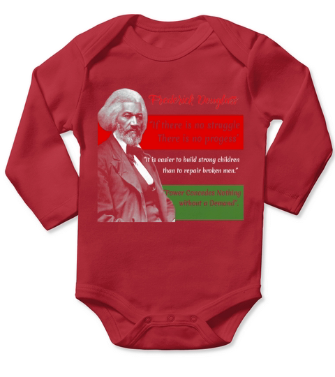 Frederick Douglass Quotes Pan African Flag Black History Long Sleeve Baby One-Piece