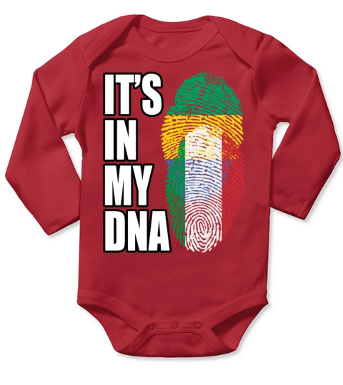 Gambian And Italian Mix Heritage DNA Flag Long Sleeve Baby One-Piece