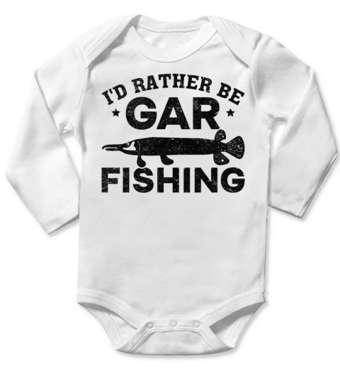 Garfish Garfishing Id Rather Be Gar Fishing Long Sleeve Baby One-Piece