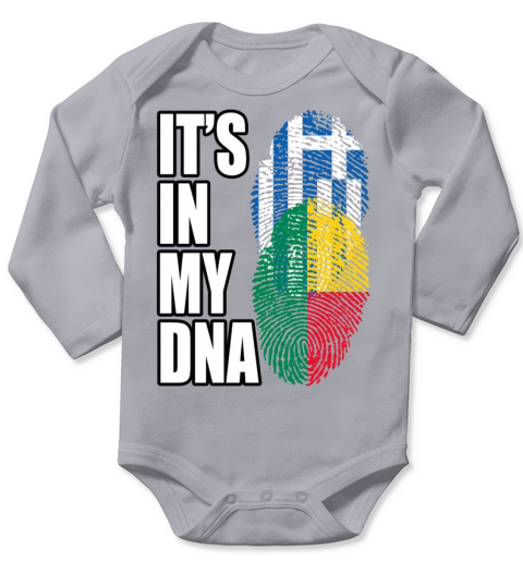 Greek And Benin Mix Heritage DNA Flag Long Sleeve Baby One-Piece
