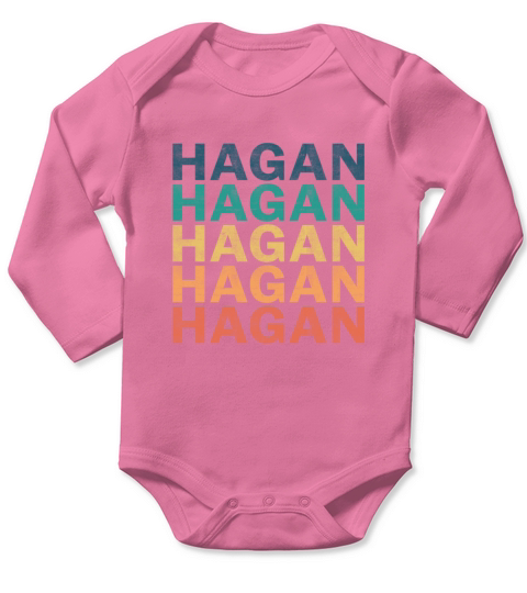Hagan Name T Shirt - Hagan Vintage Retro Name Gift Long Sleeve Baby One-Piece