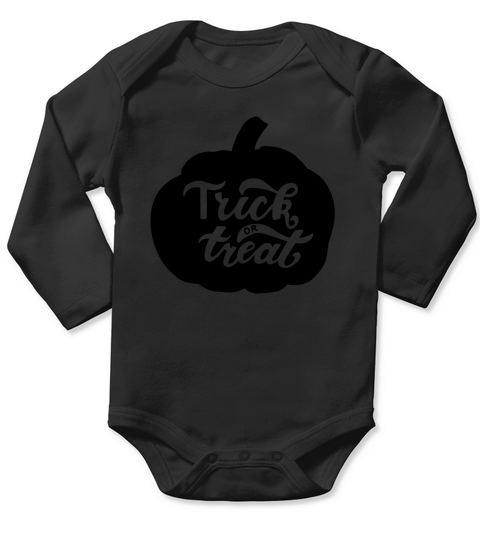 Halloween Trick Or Treat In Pumpkin Long Sleeve Baby One-Piece