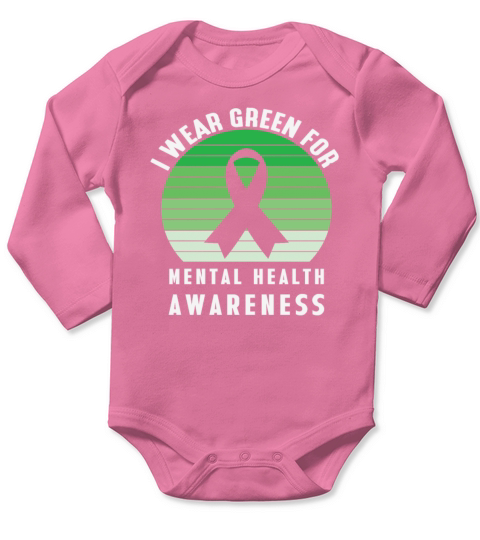 I Wear Green for Mental Health Awareness Vintage Long Sleeve Baby One-Piece