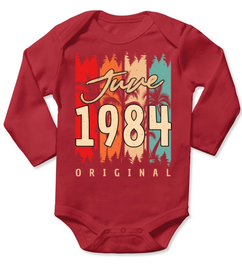 June 1984 Gift Idea Long Sleeve Baby One-Piece