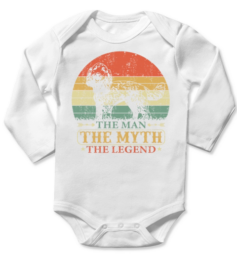 Labradoodle Dog Dad Vintage Legend Saying Long Sleeve Baby One-Piece