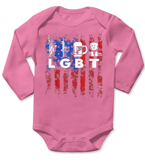 LGBT Parody Liberty Guns Beer Trump Long Sleeve Baby One-Piece