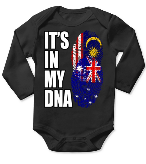 Malaysian And Australian Mix Heritage DNA Flag Long Sleeve Baby One-Piece