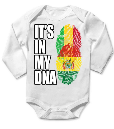 Malian And Bolivian Mix Heritage DNA Flag Long Sleeve Baby One-Piece