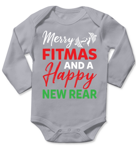 Merry Fitmas And A Happy New Year Christmas Long Sleeve Baby One-Piece