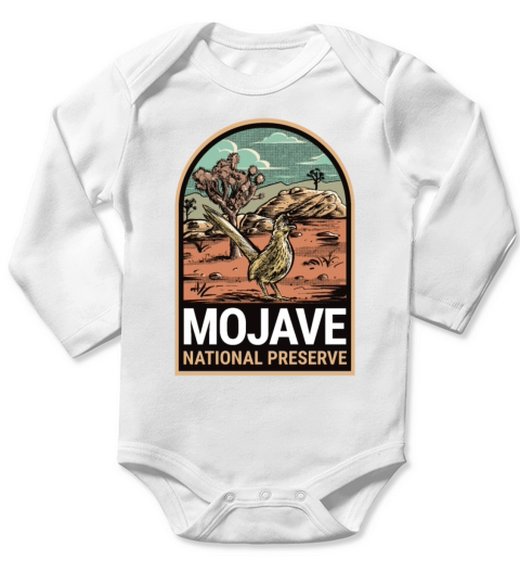 Mojave National Preserve California Vintage Long Sleeve Baby One-Piece