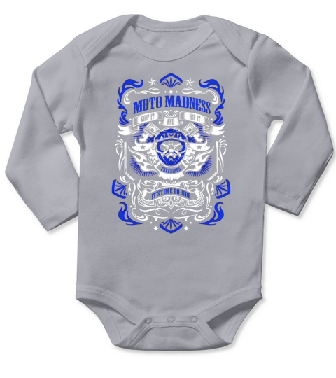 Moto Madness Hoodies - blue- BIKER Long Sleeve Baby One-Piece