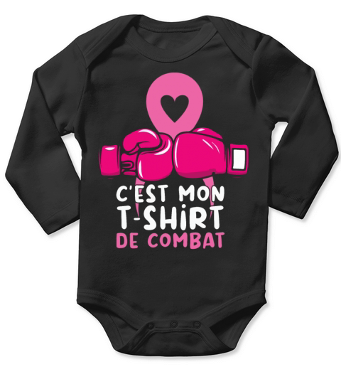 My Fight Breast Cancer Awareness Ribbon Pink Long Sleeve Baby One-Piece