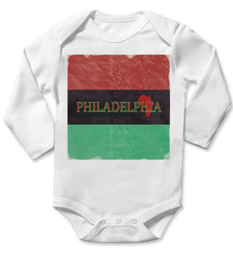 Philly Philadelphia African Flag T-Shirts 1 Long Sleeve Baby One-Piece