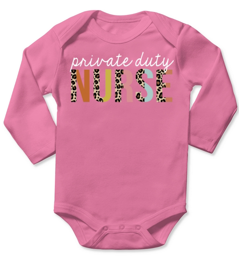 Private-Duty Nurse Colorful Leopard Print Funny Long Sleeve Baby One-Piece