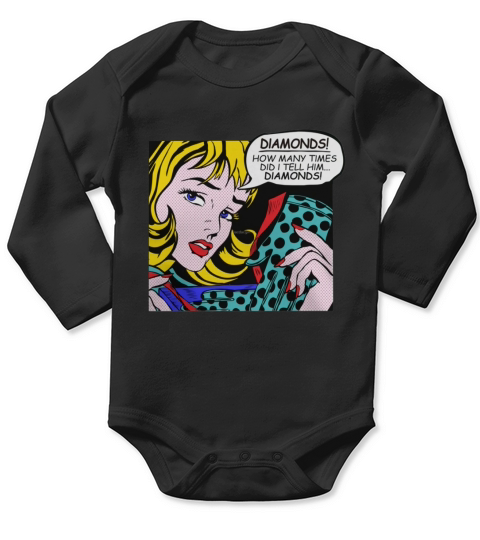Roy Lichtenstein Comic Art - Girl With Gloves Long Sleeve Baby One-Piece
