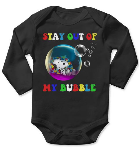 Snoopy sleeping stay out of my bubble Long Sleeve Baby One-Piece