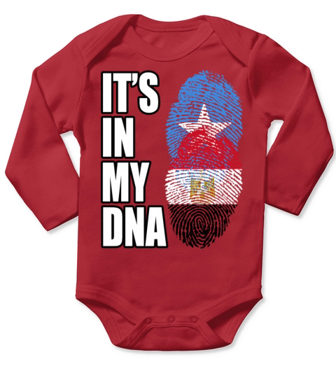 Somali And Egyptian Vintage Heritage DNA Flag Long Sleeve Baby One-Piece