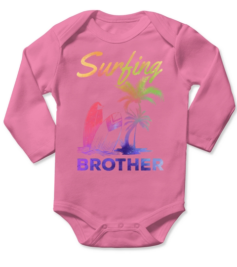 Surfboard Surfing Brother Wave Surfer Brother Long Sleeve Baby One-Piece