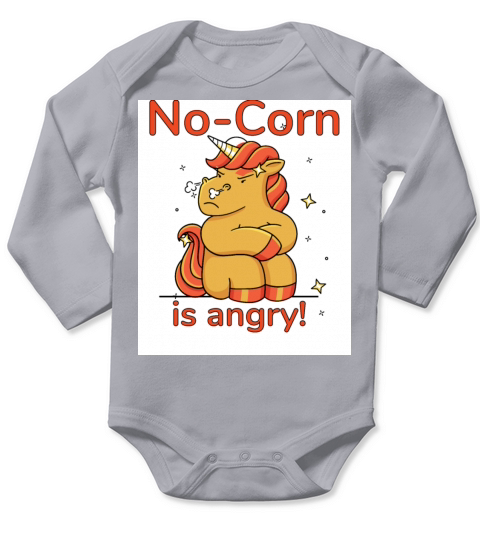 The No Corn Long Sleeve Baby One-Piece