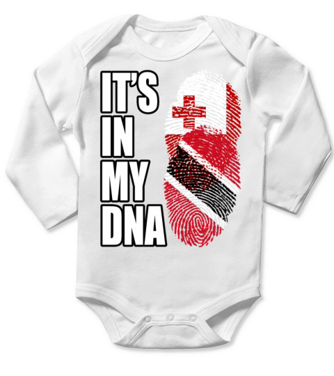Tongan And Trinidad Tobago Mix Heritage DNA Flag Long Sleeve Baby One-Piece