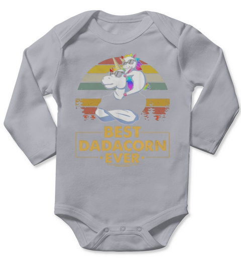 Unicorn Best Dadacorn Ever Vintage Long Sleeve Baby One-Piece