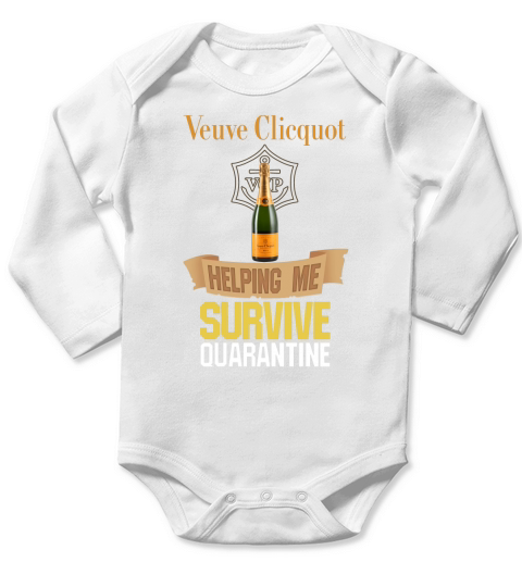 Veuve Clicquot Helping Me Survive Quarantine shirt Long Sleeve Baby One-Piece
