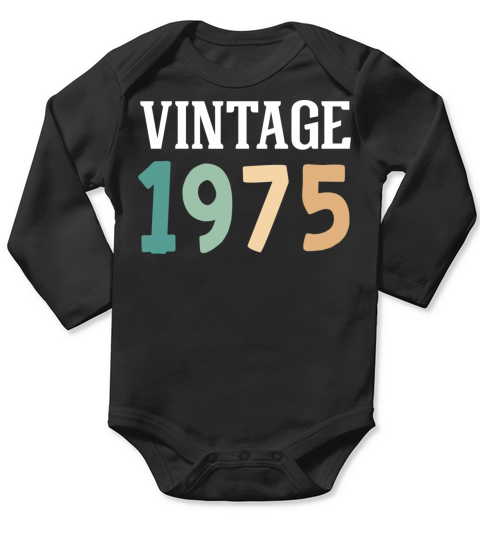 Vintage 1975 47th Birthday Long Sleeve Baby One-Piece