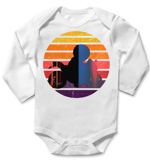 Vintage Motorcycle Motorbike Biker Motorcyclist Long Sleeve Baby One-Piece