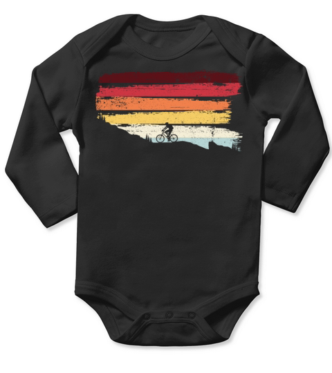 Vintage mountain bike Long Sleeve Baby One-Piece