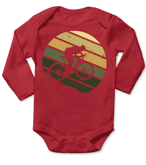 Vintage Retro Mountains Bikes MTB Bicycle Long Sleeve Baby One-Piece