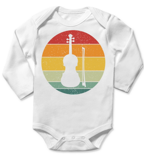 Vintage Retro Violin Vintage Music Long Sleeve Baby One-Piece