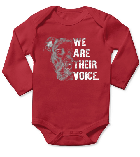 We Are Their Voice Pitbull Long Sleeve Baby One-Piece