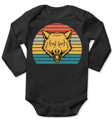 Wolf Lover Gift Funny Retro Vintage T Shirt Long Sleeve Baby One-Piece