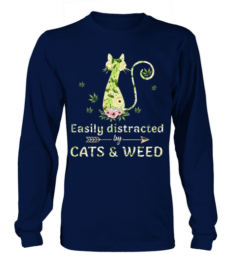 Easily distracted by cats and weed - Coffee Mug (colored) Long sleeved Unisex