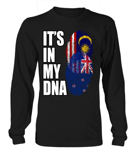 Malaysian And New Zealand Mix Heritage DNA Flag Long sleeved Unisex