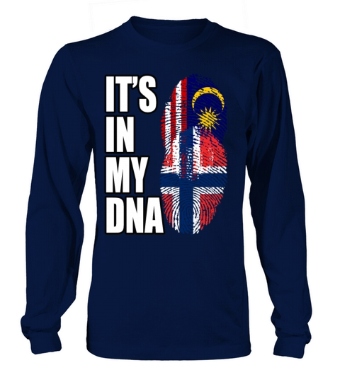 Malaysian And Norwegian Mix Heritage DNA Flag Long sleeved Unisex