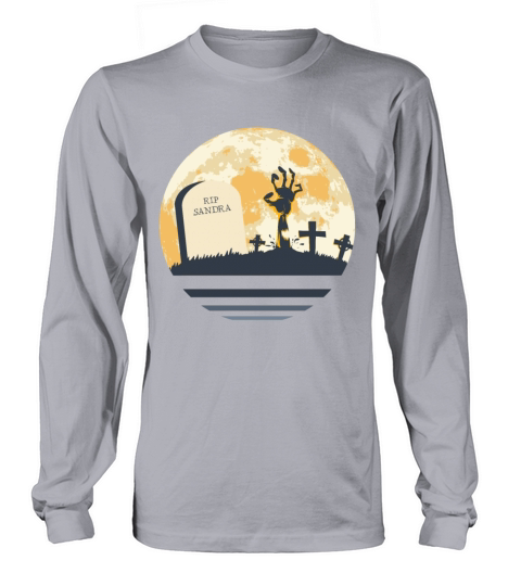 SANDRA Grave Tombstone Halloween Zombie Spooky Long sleeved Unisex
