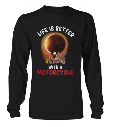 Snoopy with Motorcycle Long sleeved Unisex
