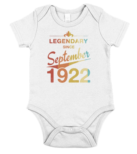 100th Birthday 100 Year Old Born September 1922 Short Sleeve Baby One-Piece