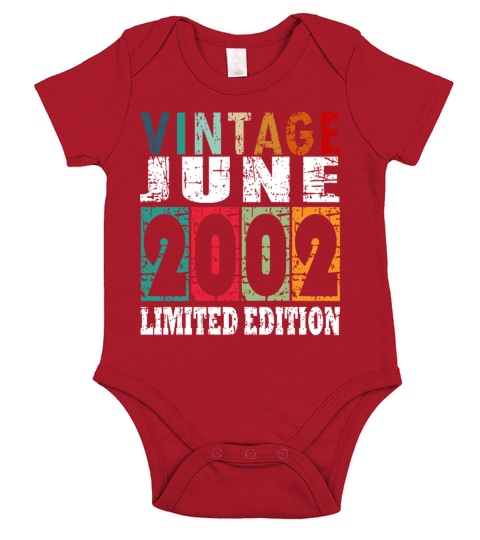 2002 vintage born in June gift Short Sleeve Baby One-Piece