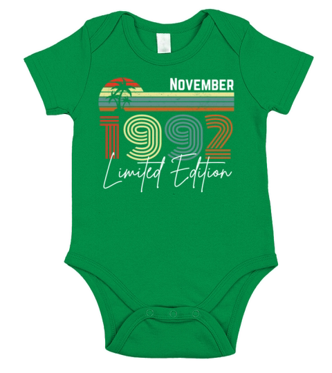 30 Years November 1992 Vintage Limited Edition Short Sleeve Baby One-Piece