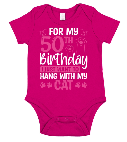 50 Year Old Cat Mom my Cat Dad Kitty 50th Birthday Short Sleeve Baby One-Piece