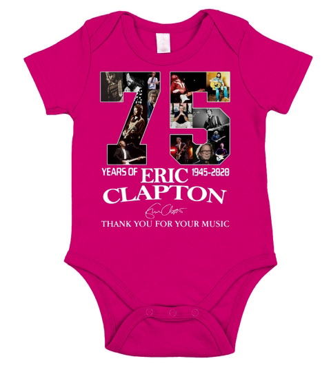 75 Years Of Eric Clapton 1945-2020 Signature shirt Short Sleeve Baby One-Piece