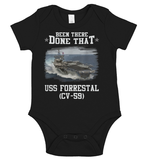 Awesome CV-59 USS FORRESTAL Navy Ships Tee shirt Short Sleeve Baby One-Piece