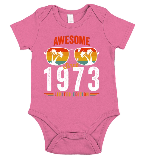 Awesome Since 1973 Birthday Retro Vintage 49 50 Ye Short Sleeve Baby One-Piece