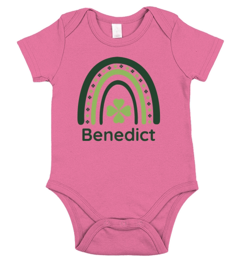 Benedict Clover Boho Rainbow Short Sleeve Baby One-Piece