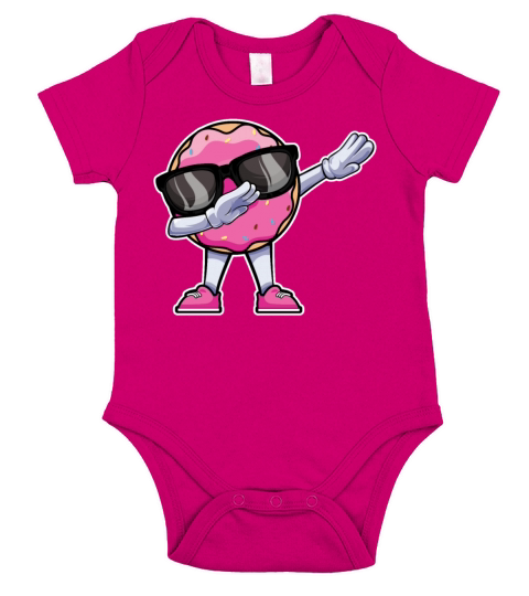 Dabbing Donut Funny Doughnut Donut Lover Dab Dance Short Sleeve Baby One-Piece