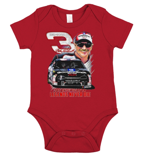 Dale Earnhardt The intimidator legends never die shirt Short Sleeve Baby One-Piece
