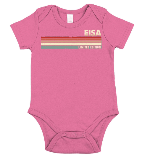 Eisa Funny Retro Vintage Name Surname 80s 90s Short Sleeve Baby One-Piece